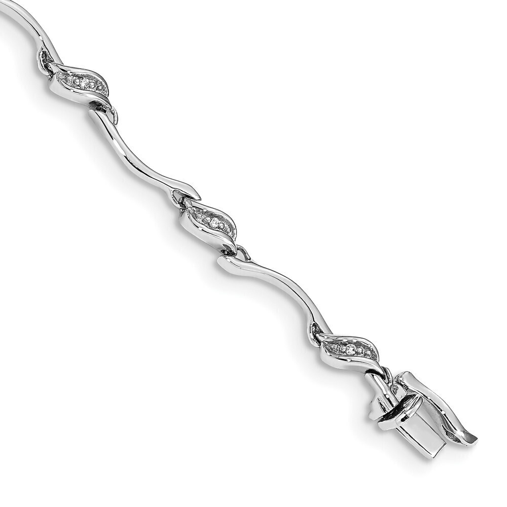 Kazi Luxury 14k White Gold Diamond Link Bracelet